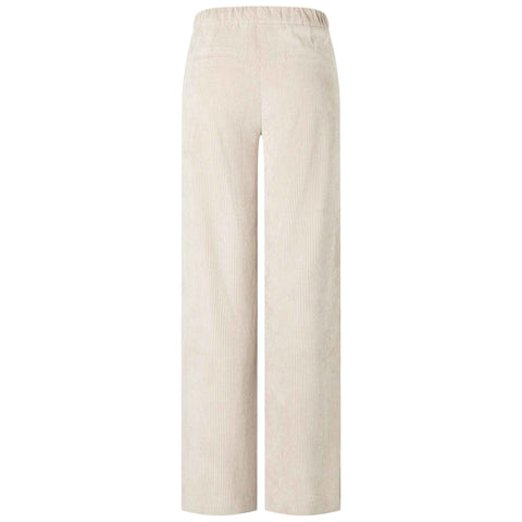 Mac Broek Chiara Sand Beige Rib, tall kleding voor lange dames, achteraanzicht