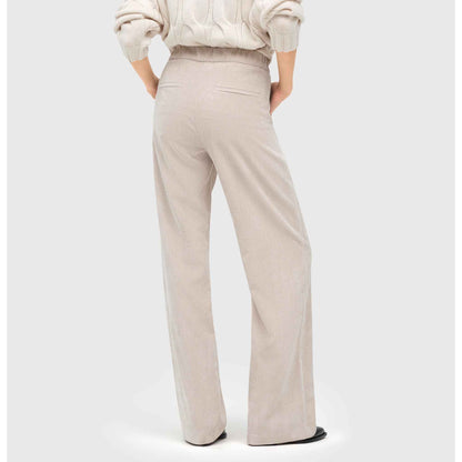 Mac Broek Chiara Sand Beige Rib | Tall