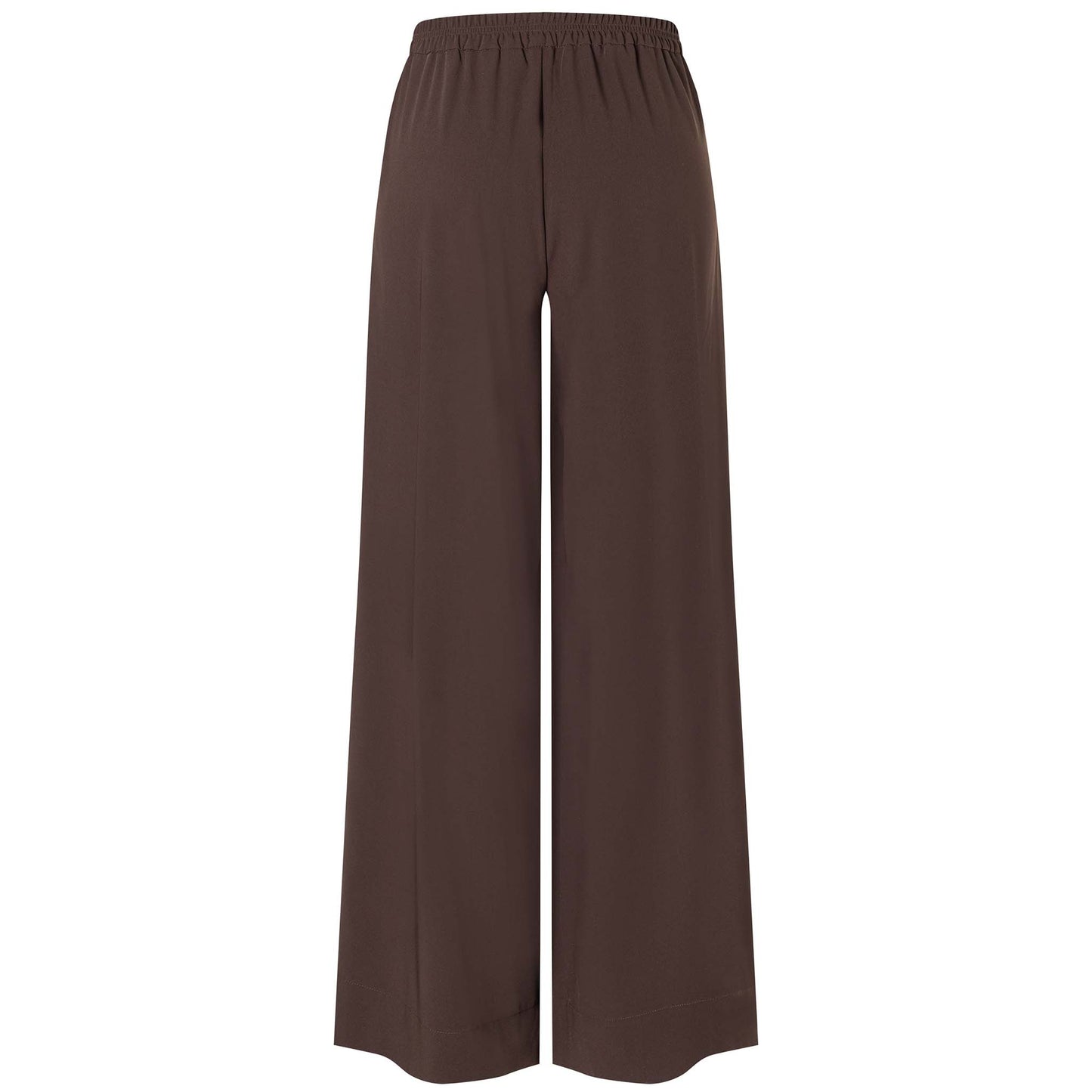 Tall Broek Mac Coralie Floating Crepe Trufflebrown achterkant lange dames 