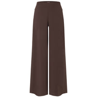 Tall Broek Mac Coralie Floating Crepe Trufflebrown vooraanzicht lange dames 