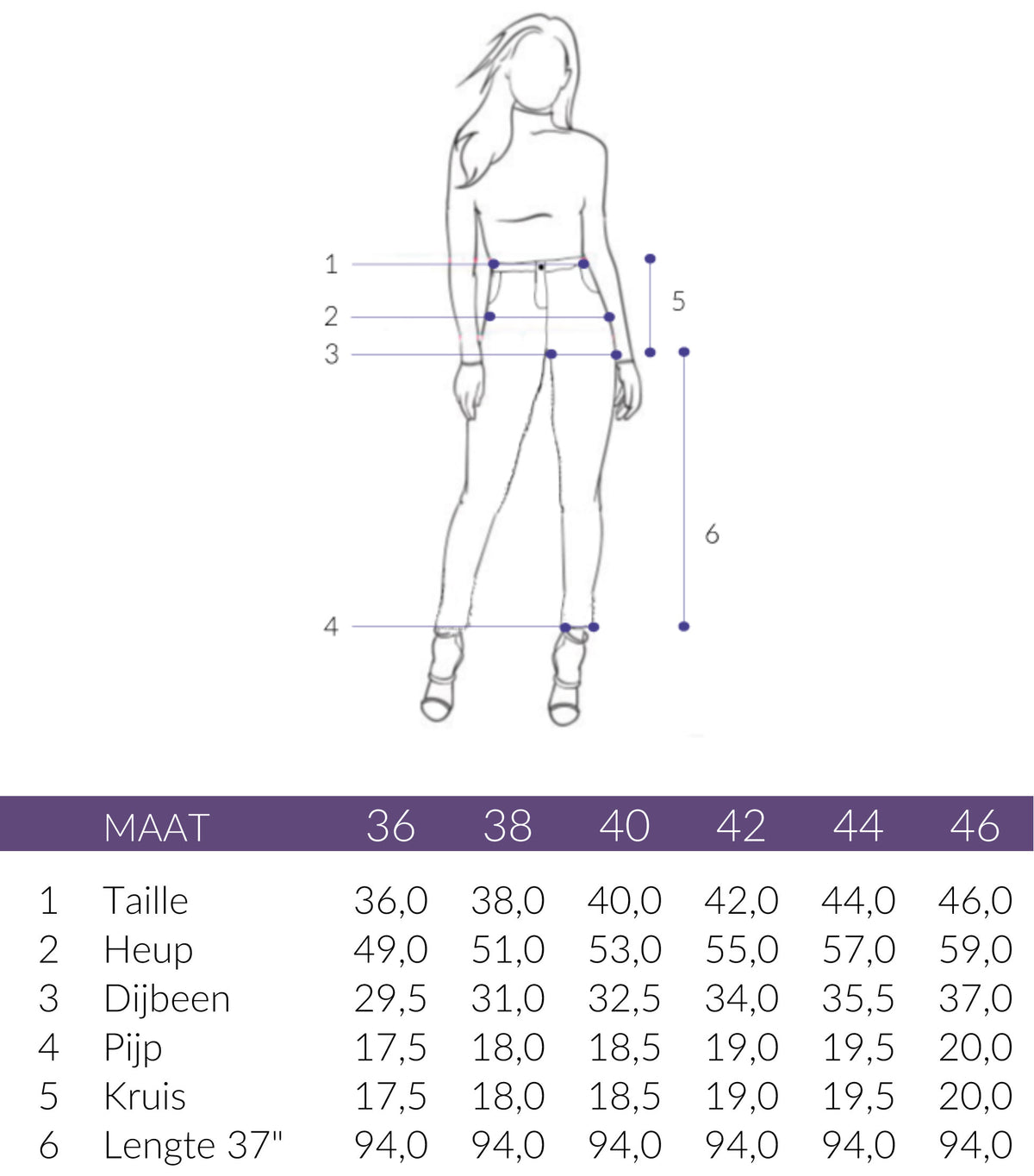 Maattabel Longlady Sport Pants Sharda