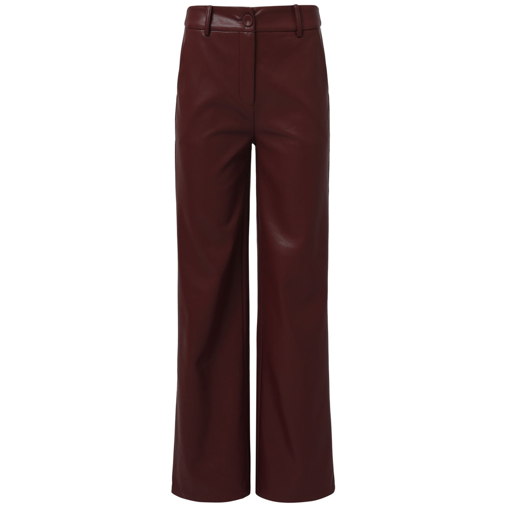 Smashed Lemon Broek Leatherlook Bordeaux | Tall