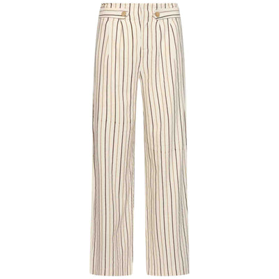 Smashed Lemon Broek Lichtbeige Streep | Tall