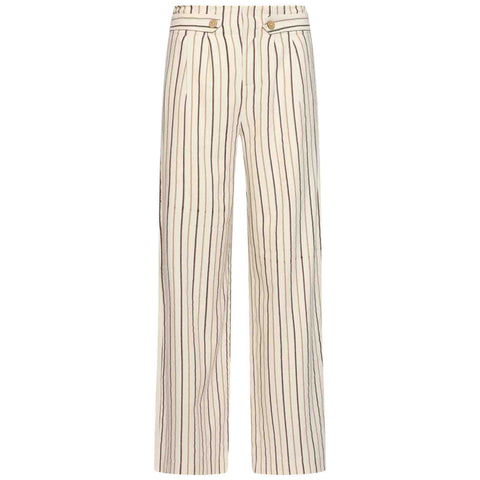 Smashed Lemon Broek Lichtbeige Streep | Tall