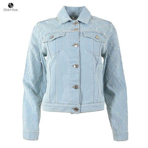 DNM Pure Jack Lt. Blue Check, tall kleding voor lange vrouwen