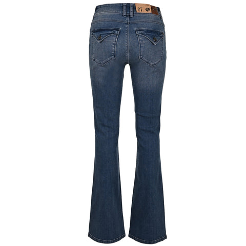 DNM Pure Flynn Flap Dirty Blue, tall kleding voor lange dames, achteraanzicht