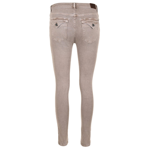 DNM Pure San Flap Taupe, tall kleding voor lange dames, achteraanzicht