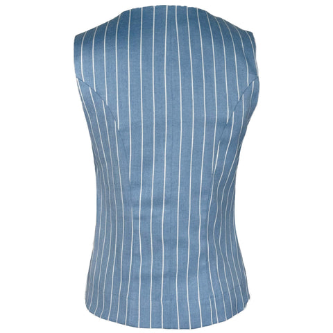 Only-M Gilet Denim Stripe, tall kleding voor lange dames, achteraanzicht
