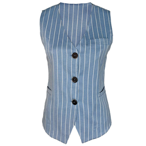 Only-M Gilet Denim Stripe, tall kleding voor lange vrouwen
