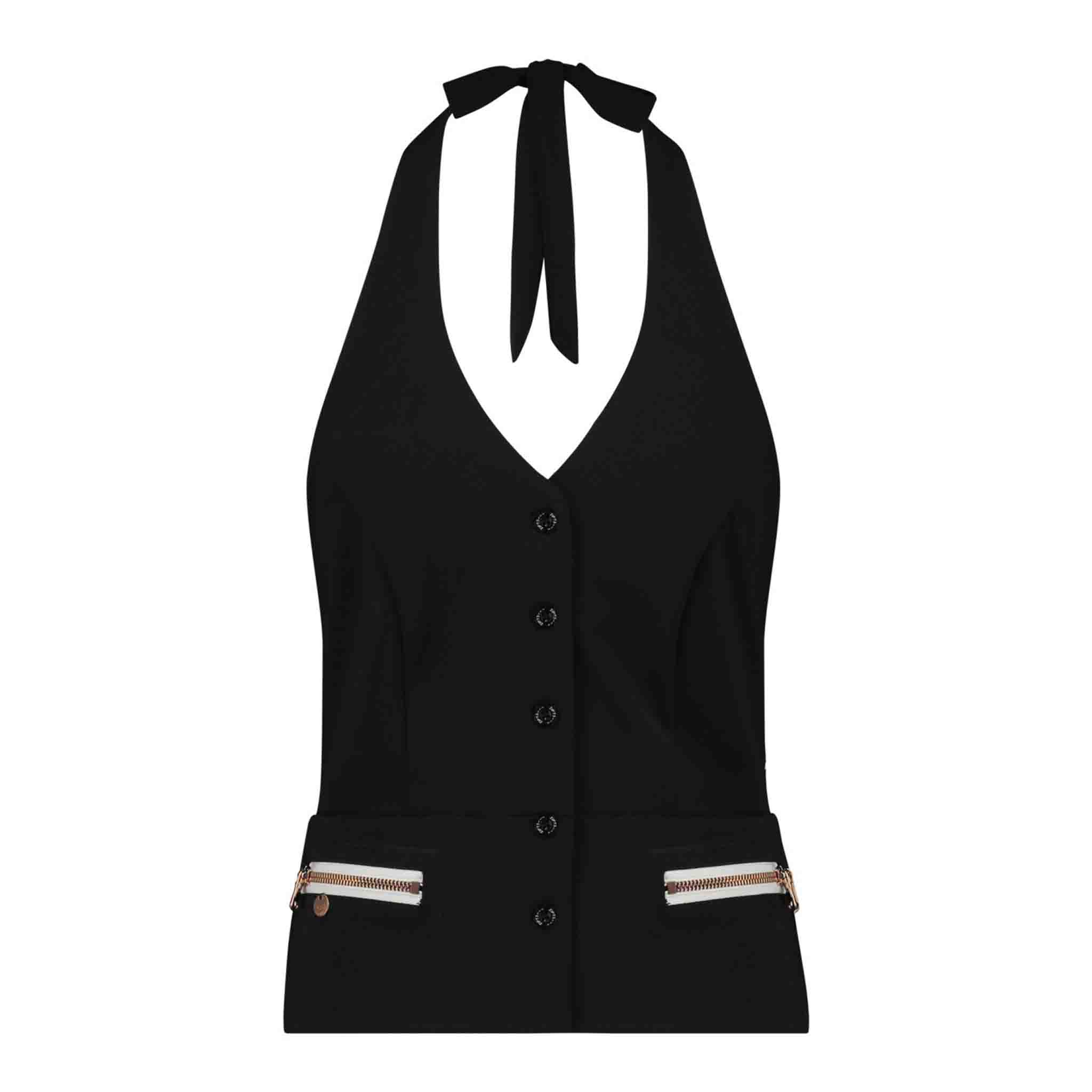 Zip73 Gilet Zwart, tall kleding voor lange vrouwen