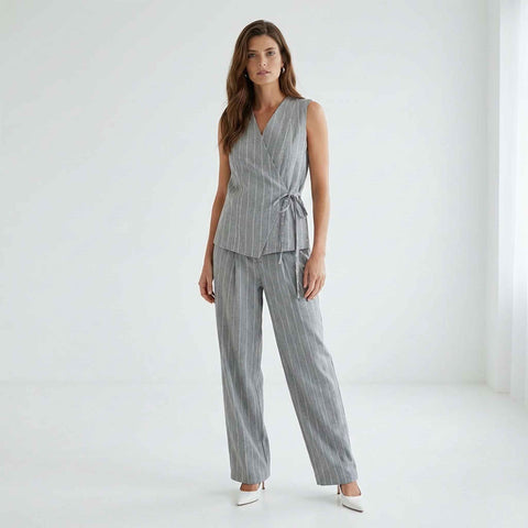 ZiZo Gilet Sophia Silver Stripe | Tall