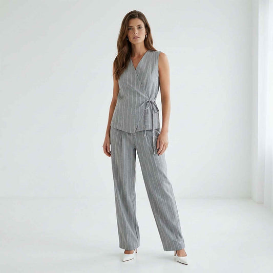 ZiZo Gilet Sophia Silver Stripe | Tall