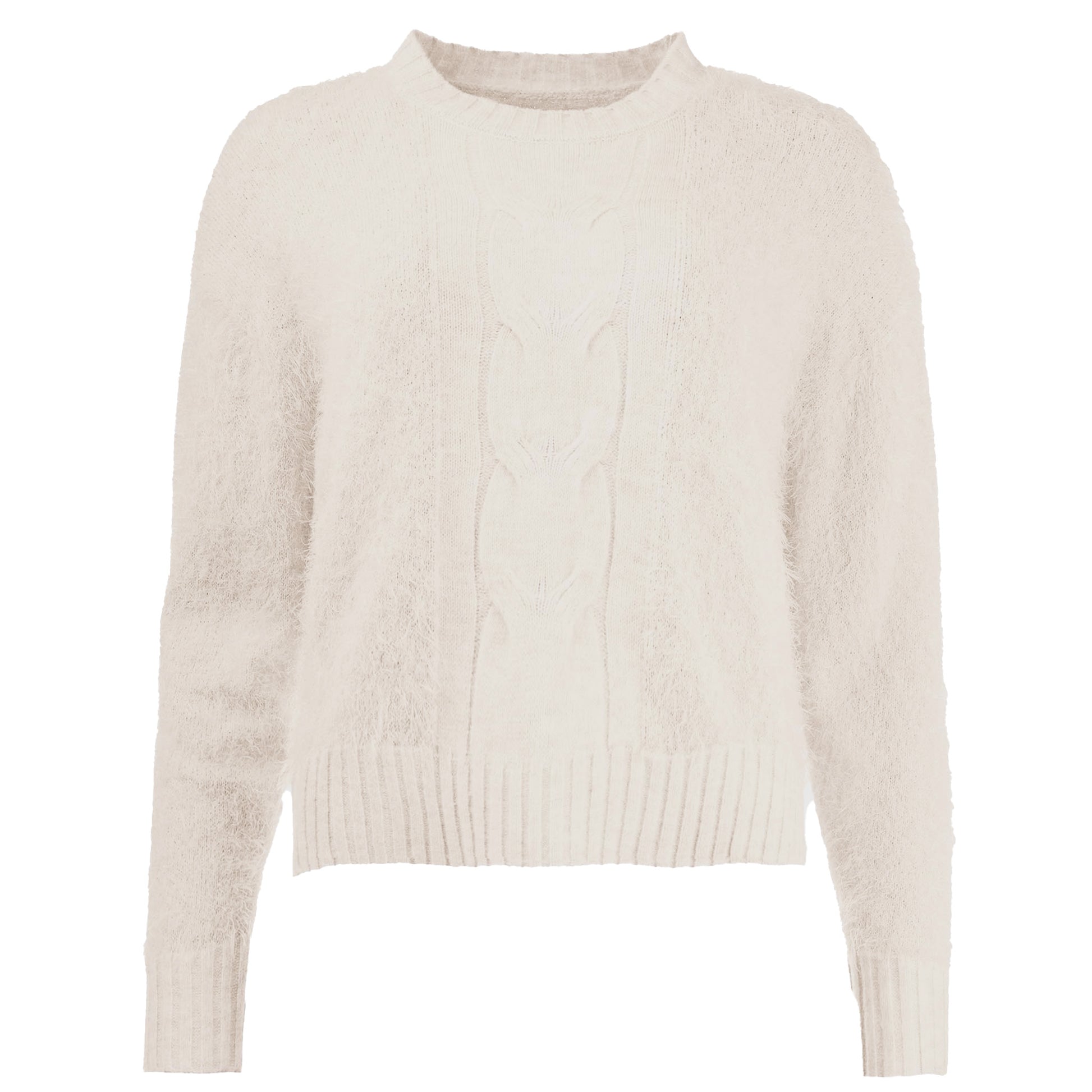 Tall ICNK Trui Hairy Feather Cable | lange 
vrouwen