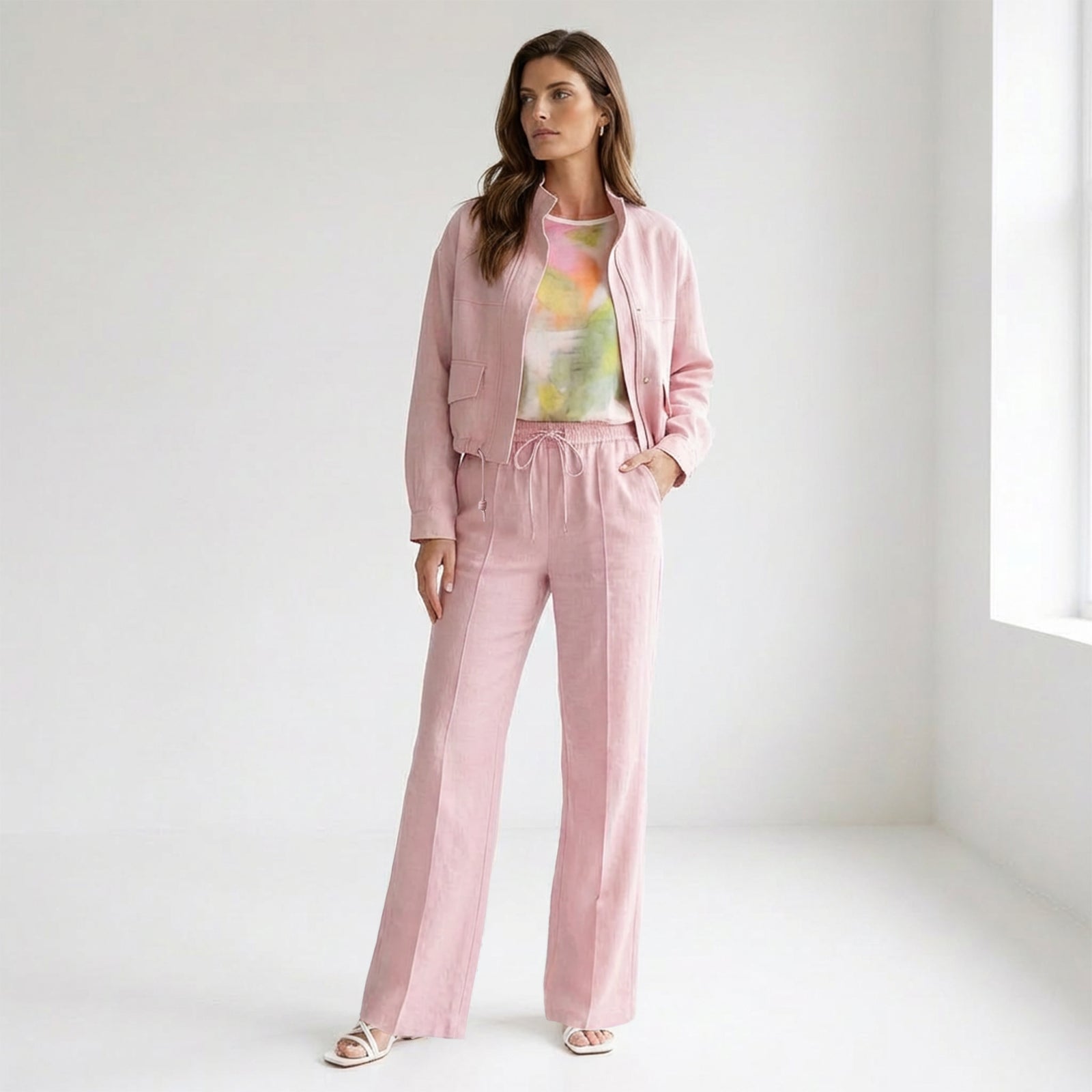 ICNK Broek Noomie Twill Roze | Tall