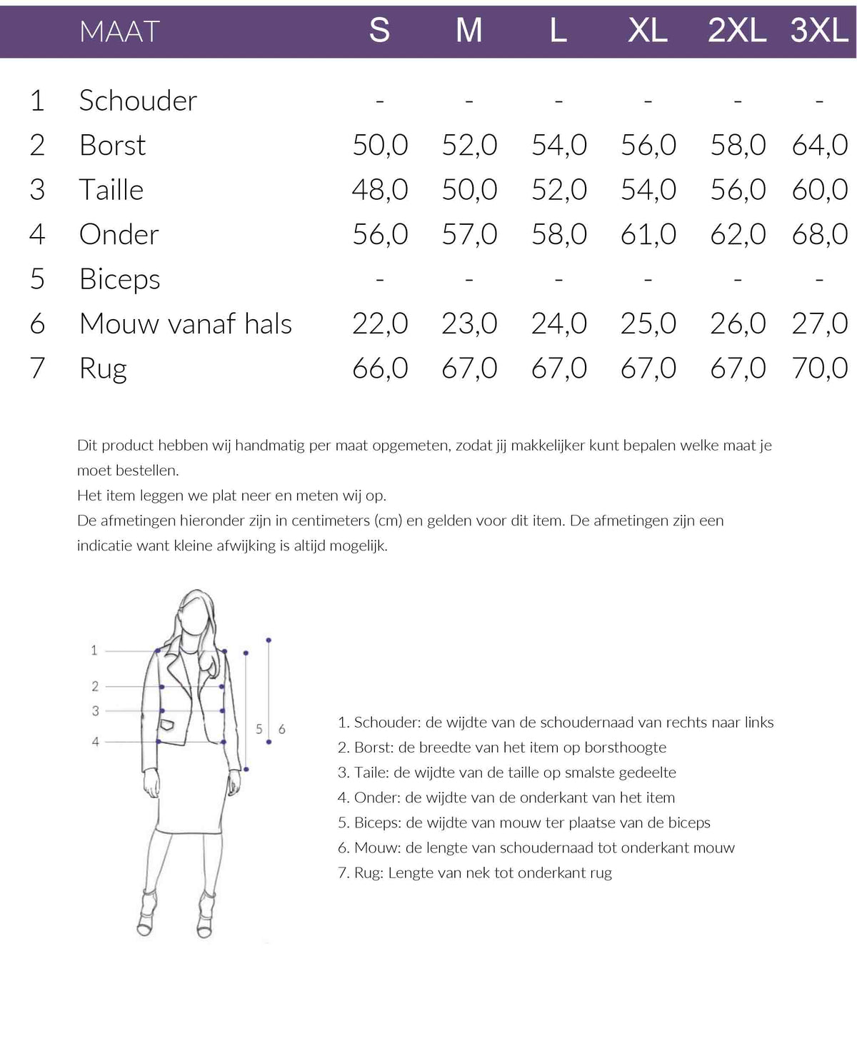 Maattabel Smashed Lemon Jack Wit | Tall