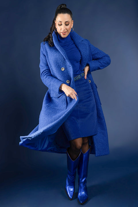 Only-M Mantel Lanissimo Kobalt, tall kleding voor lange vrouwen