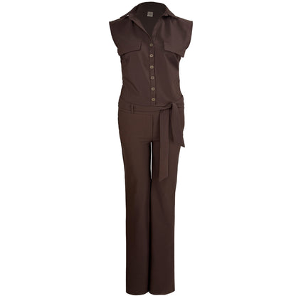 Tall Jumpsuit Longlady Syla Donkerbruin voor lange benen
