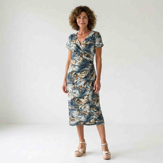 NED Jurk Janet Bruin Blauw Faded | Tall