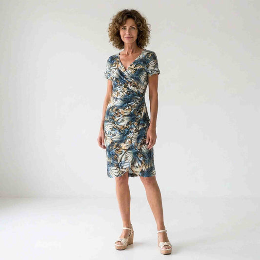 NED Jurk Janet Bruin Blauw Faded | Tall
