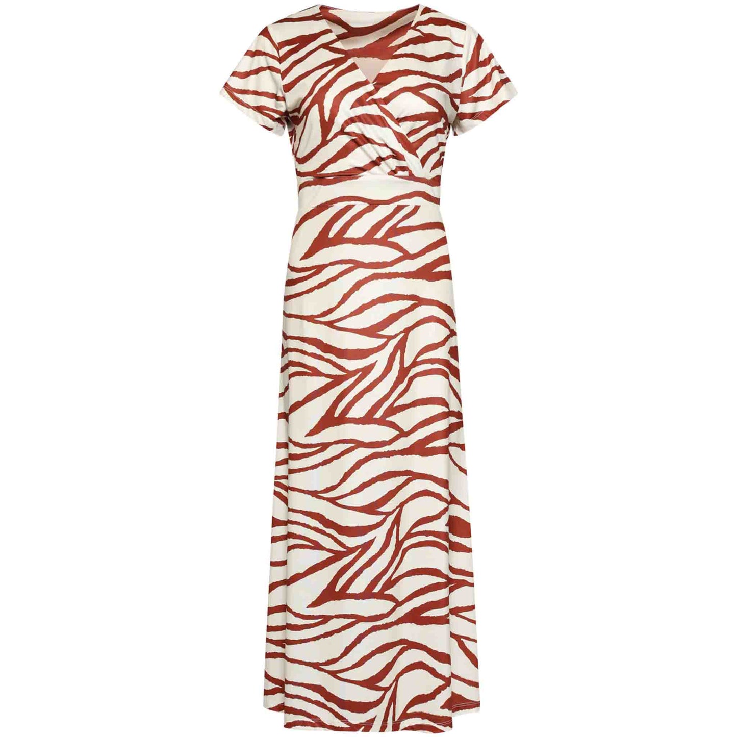 Smashed Lemon Jurk Brique Offwhite lange dames voorzijde | Tall