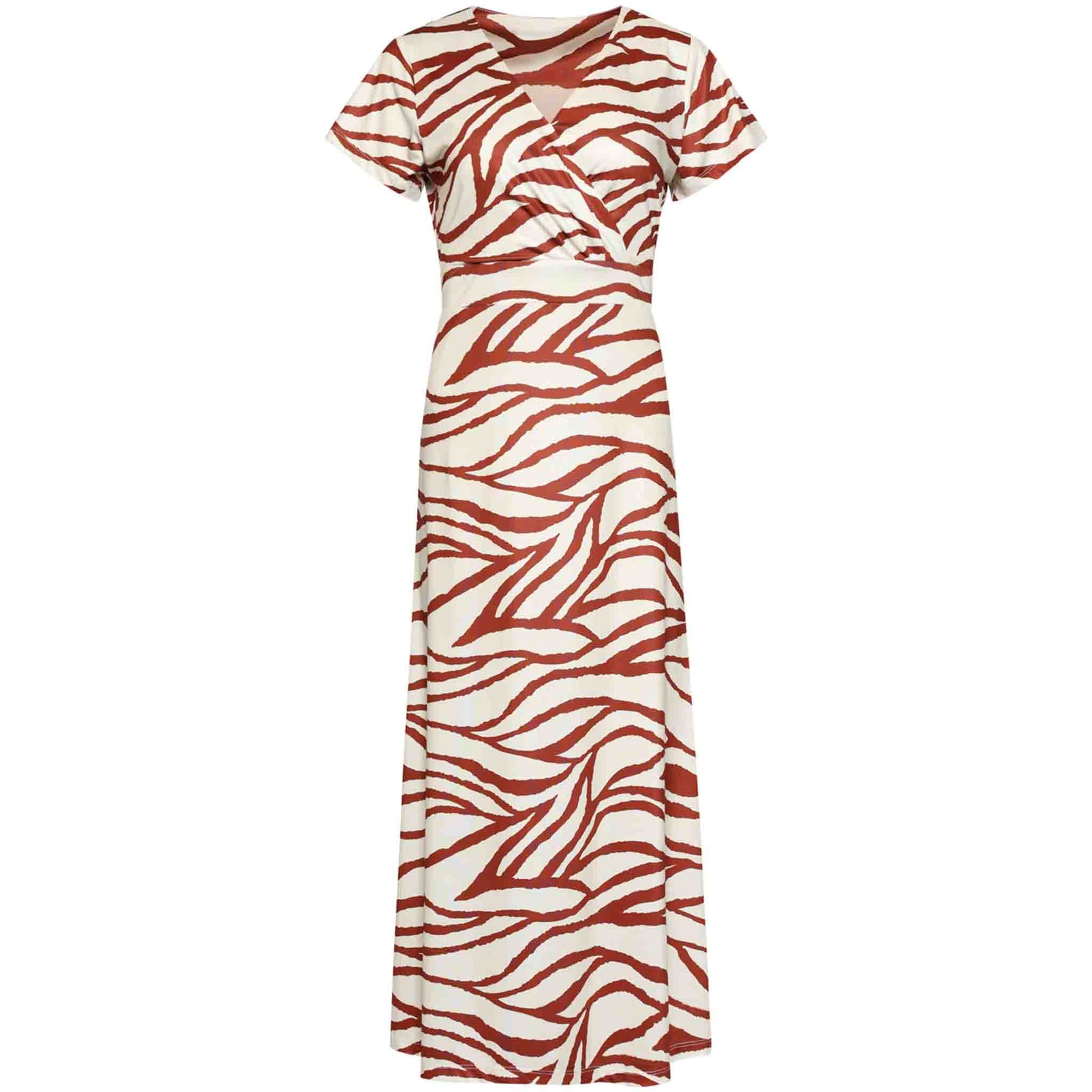 Smashed Lemon Jurk Brique Offwhite lange dames voorzijde | Tall