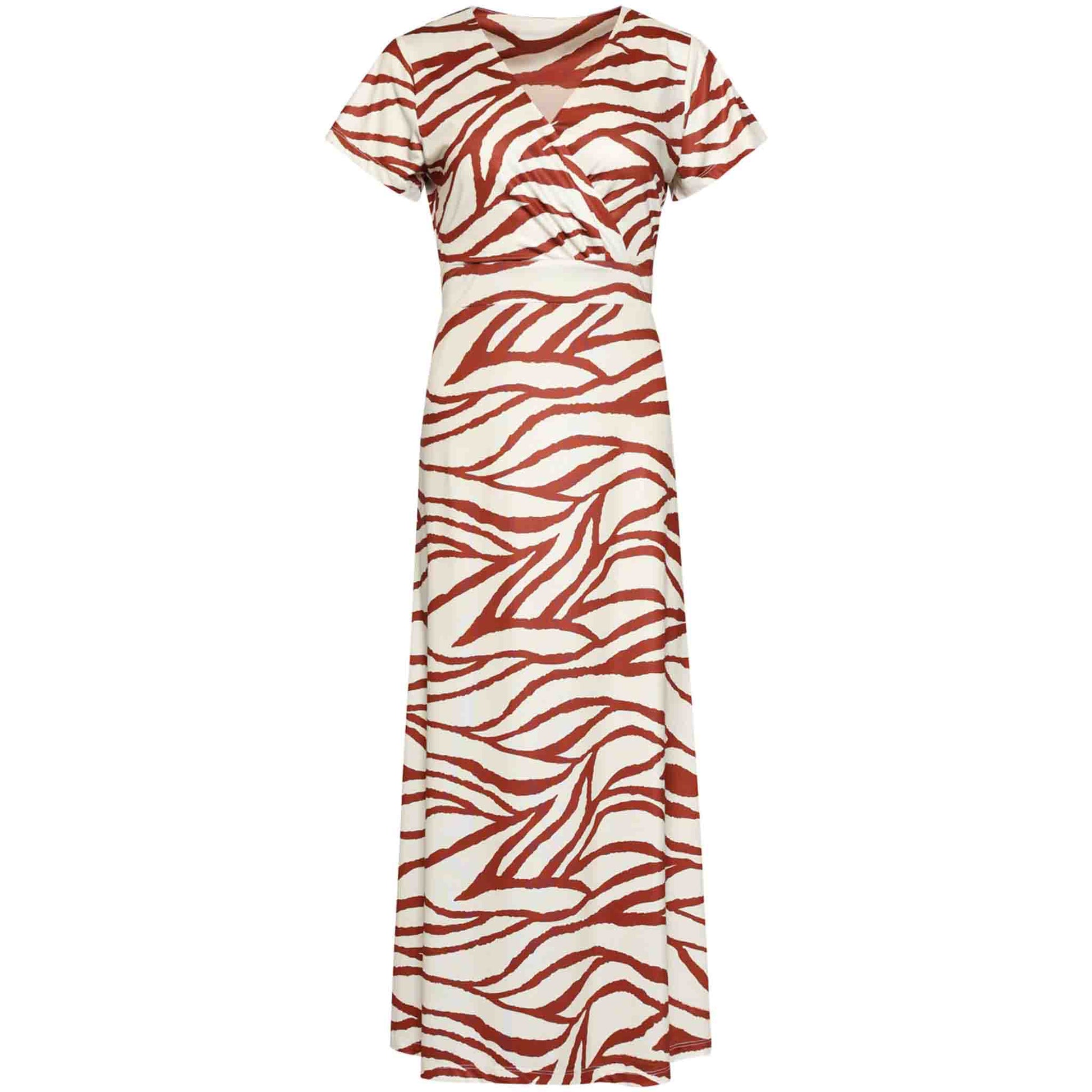 Smashed Lemon Jurk Brique Offwhite lange dames voorzijde | Tall