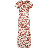 Smashed Lemon Jurk Brique Offwhite lange dames voorzijde | Tall