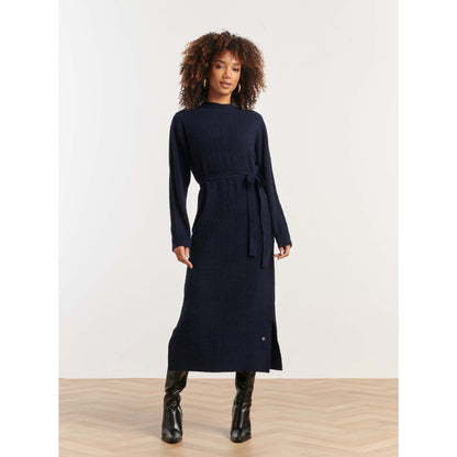 Smashed Lemon Jurk Gebreid Navy | Tall
