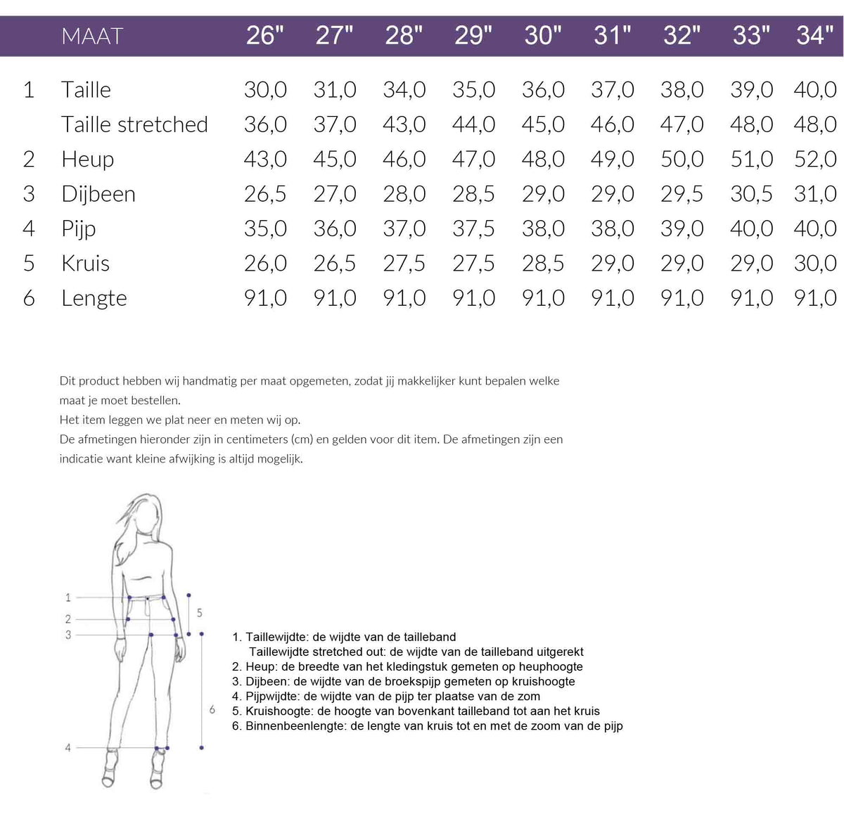 Maattabel LTB Jeans Weyna Vinette | Tall