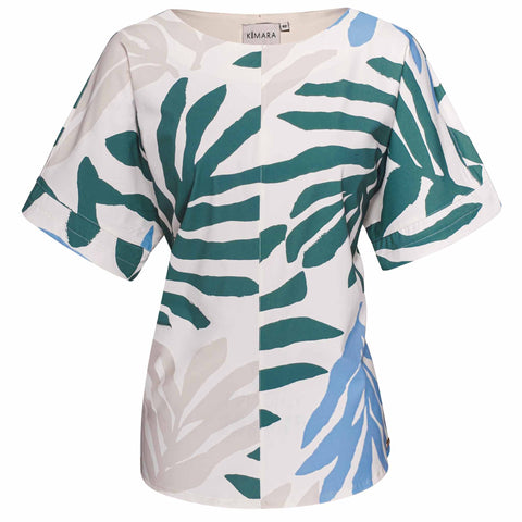 Kimara Shirt Kelsey Green Leaves, tall kleding voor lange vrouwen