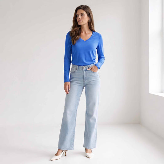 Longlady Shirt Tanja Blauw | Tall