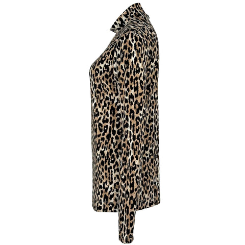 Longlady Shirt Temmia Leopard, kleding voor lange vrouwen, zijaanzicht