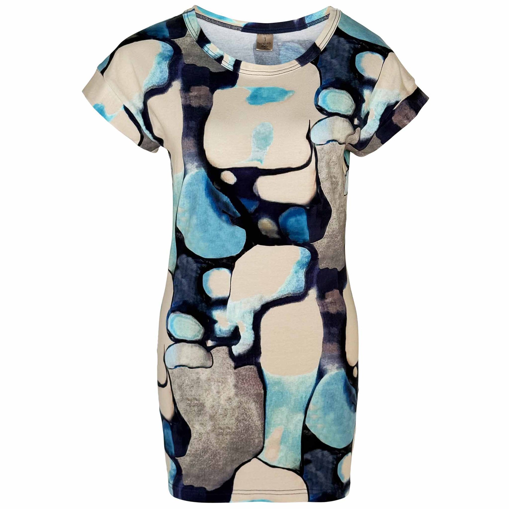 Tall Longlady Shirt Tes Aqua Stone - lange vrouwen