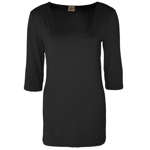 Longlady Shirt Tessy Zwart, tall kleding voor lange vrouwen