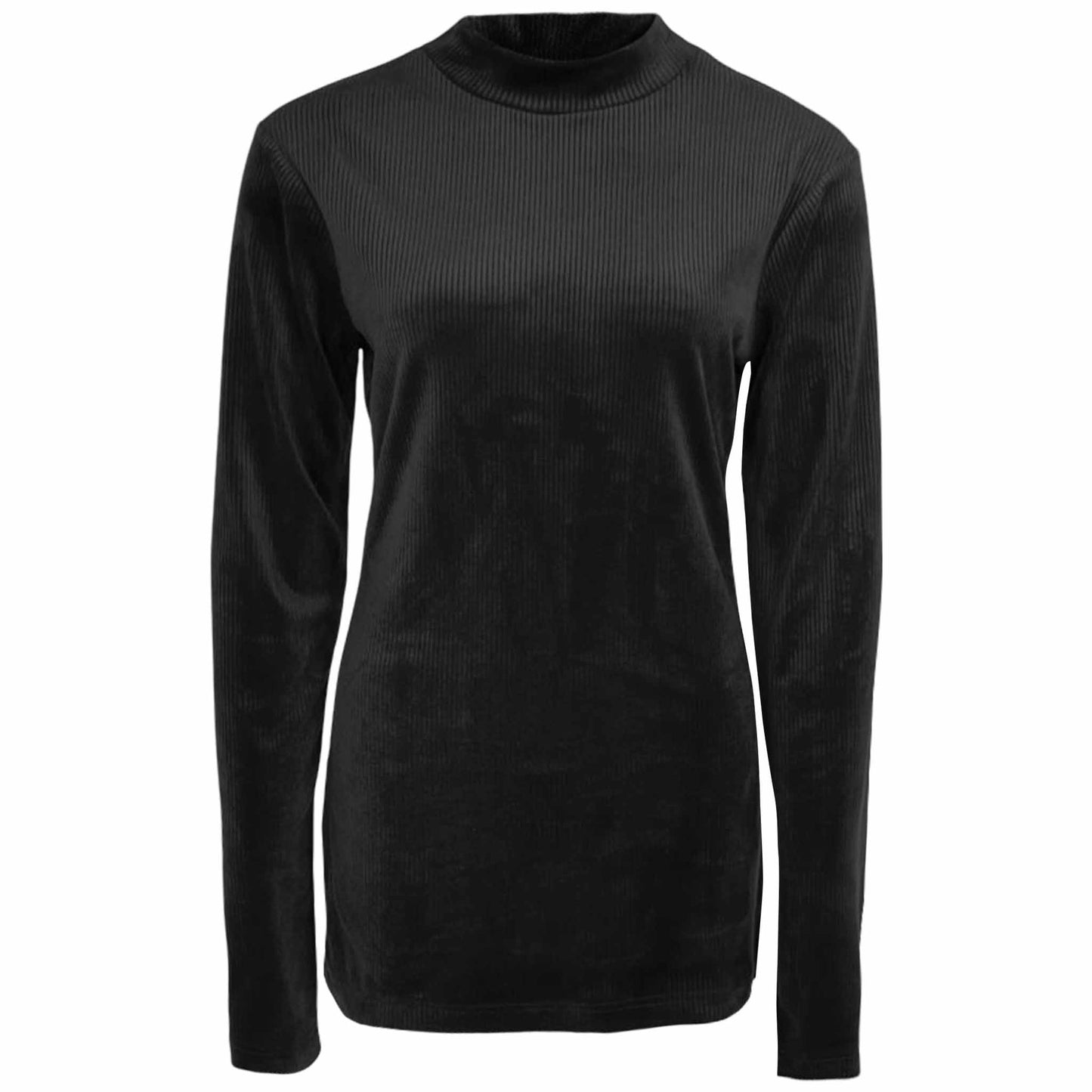 Longlady Shirt Tynca Rib Zwart | Tall