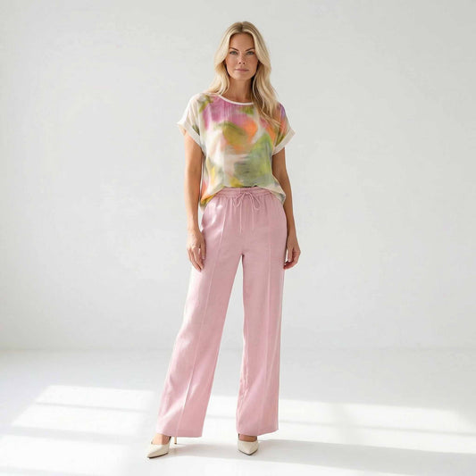 ICNK Broek Noomie Twill Roze | Tall