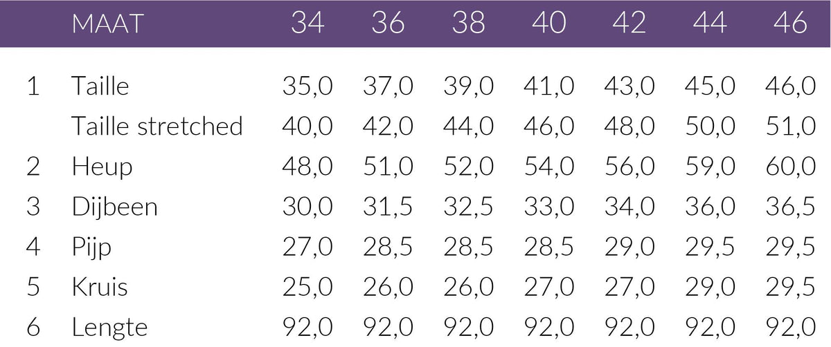 Maattabel Mac Jeans Rich Palazzo Bleached Japan | Tall