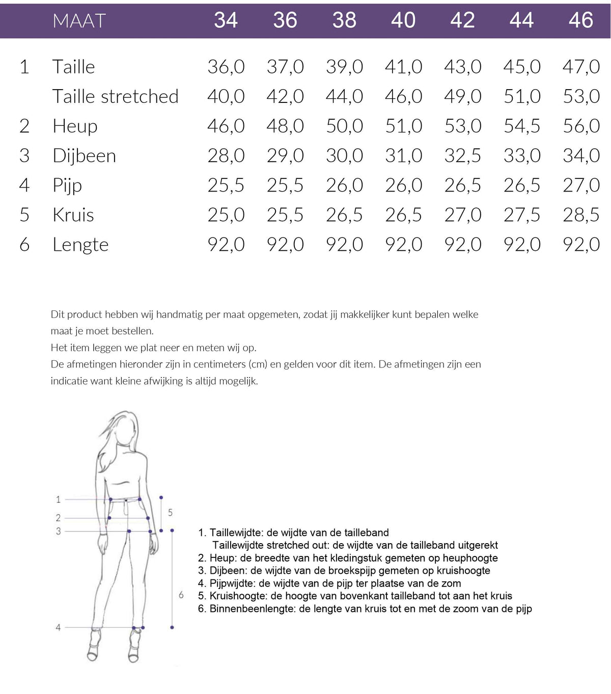 Maattabel Mac Jeans Wide Fashion Blue | Tall