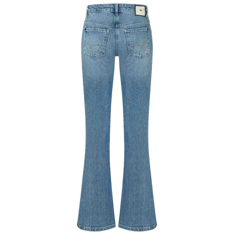 Mac Jeans Detroit Flared 90's Cool Wash, jeans in tall met lange benen, achteraanzicht