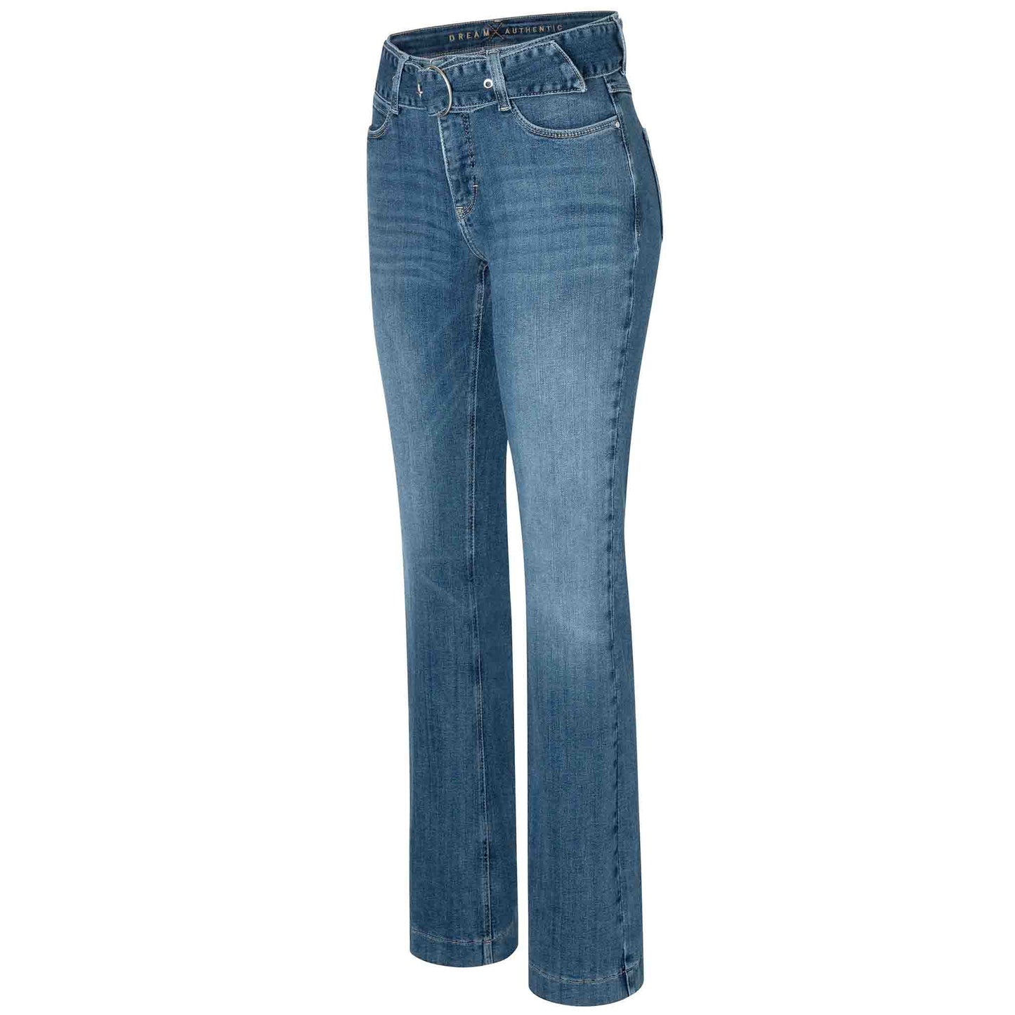 Tall Mac Jeans Dream Boot Belt High Low Wash