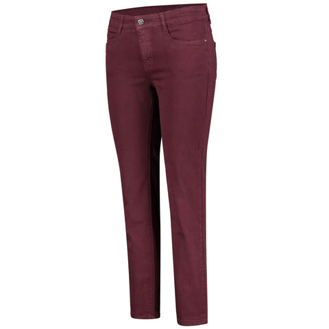 Mac Jeans Dream Bordeaux, lange dames jeans, zijaanzicht
