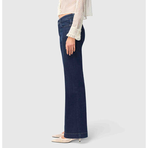 Mac Jeans Dream Wide Fashion Rinsed Authentic, lange dames jeans, zijaanzicht