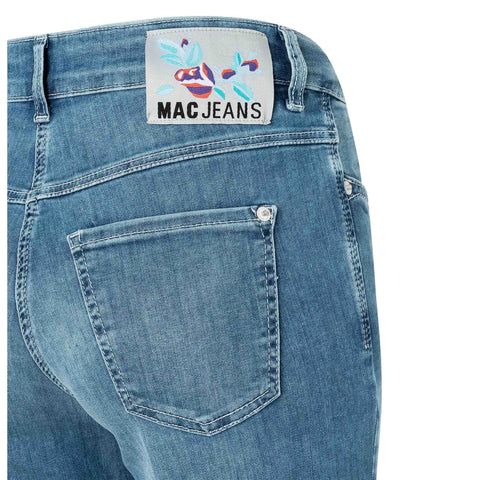 Mac Jeans Dream Wide Summer Mid Blue, jeans in tall met lange benen, achteraanzicht