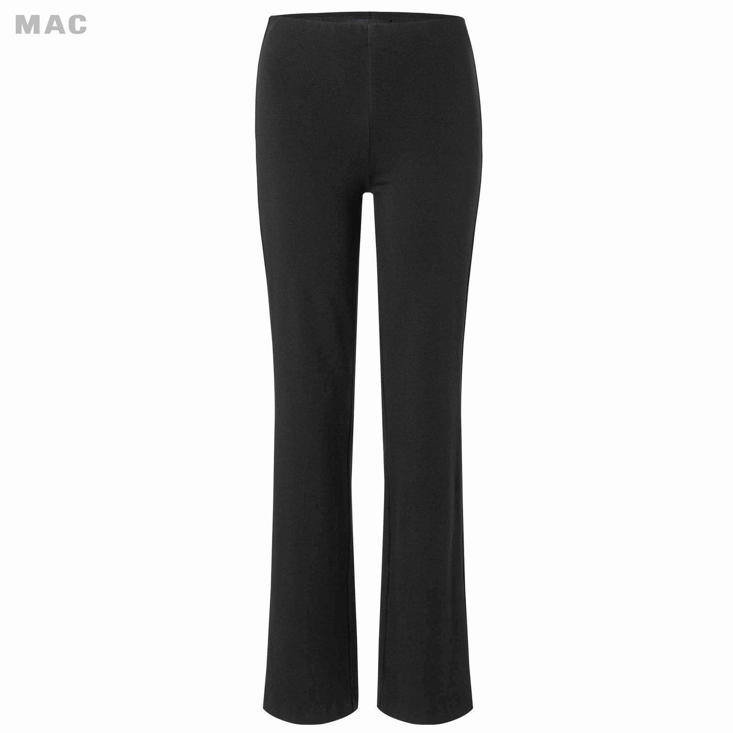 kleding lange vrouwen mac jeans flare jersey zwart