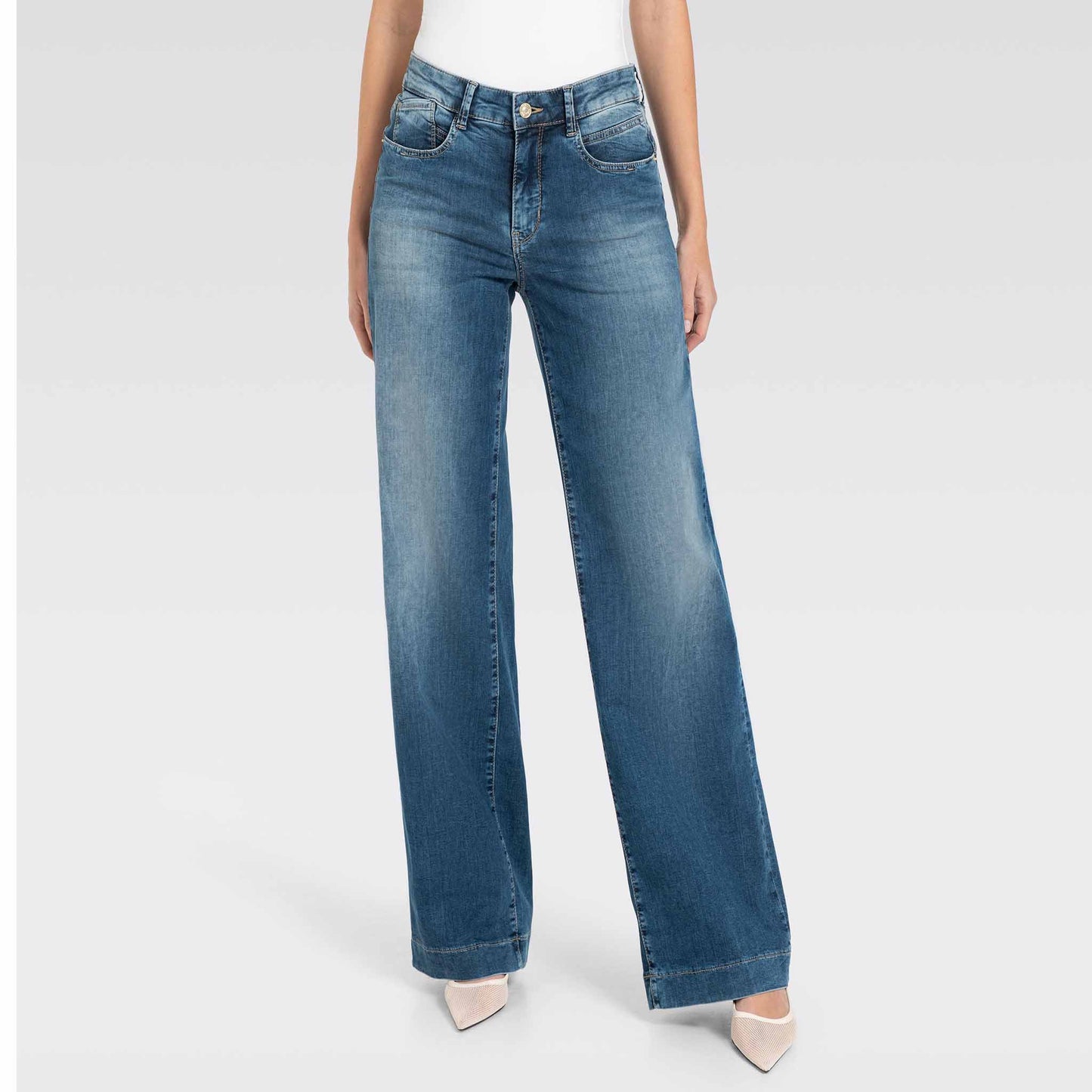 Mac Jeans Rich Palazzo Navy Heavy Wash | Tall