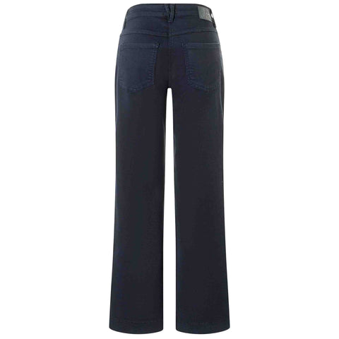Mac Jeans Wide Pocket Dark Blue, jeans in tall met lange benen, achteraanzicht