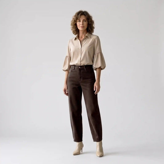 Mavi Jeans Leila W/CUT Darkbrown | Tall