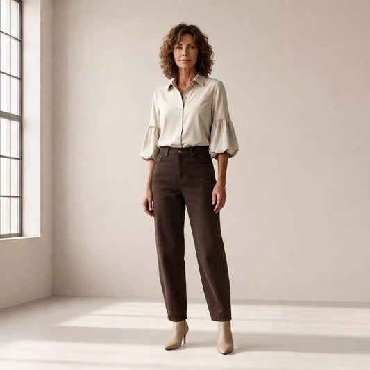 Mavi Jeans Leila W/CUT Darkbrown | Tall