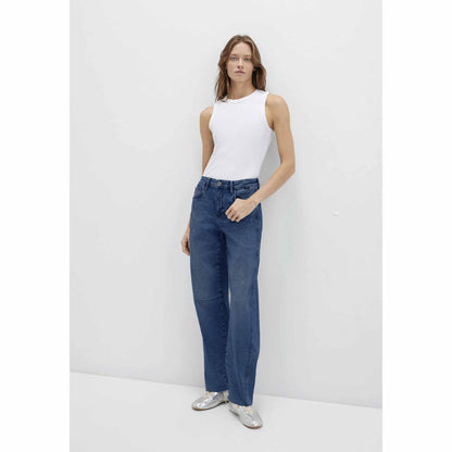 Tall Mavi Jeans Leila W/CUT Dark Str lange benen model vooraanzicht