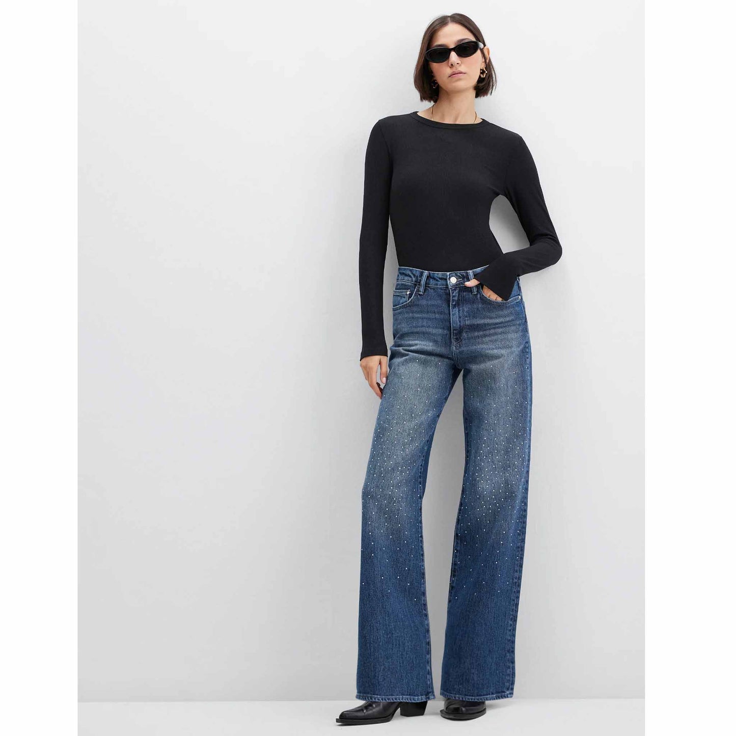 Jeans lengte 36 Mavi Malibu Dark Brushed Rhinestones model voor